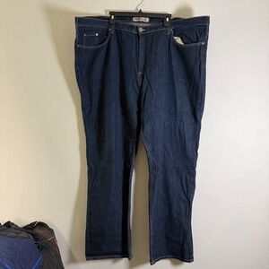 Neo Blue Mens Dark Wash Straight Leg Jeans Made in USA 100% Cotton Size 52